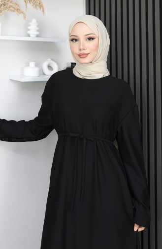 Oysho Kumaş Kuşaklı Elbise 2165-01 Siyah
