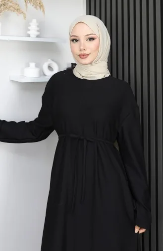 Robe Ceinturée En Tissu Oysho 2165-01 Noire 2165-01