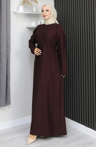 Oysho Fabric Belted Dress 2165-03 Bitter Brown 2165-03