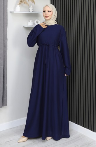 Oysho Fabric Belted Dress 2165-05 Navy Blue 2165-05
