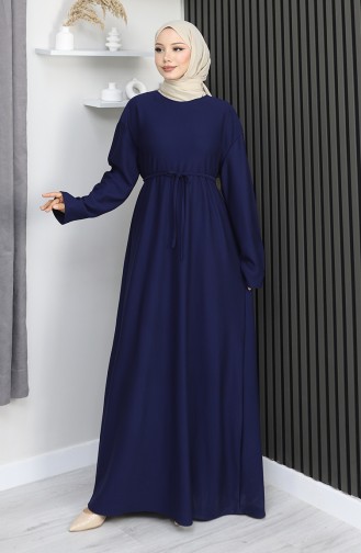 Oysho Fabric Belted Dress 2165-05 Navy Blue 2165-05