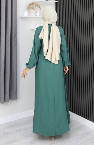 Robe Belmando En Tissu Vert à Demi-boutons Et Ceinture Référence 2166-08 2166-08