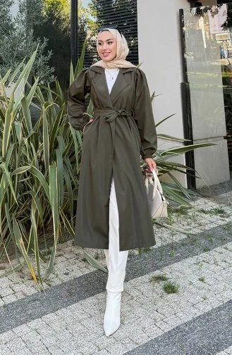 Trench-coat Ceinturé En Tissu Bondit 4551-02 Kaki 4551-02