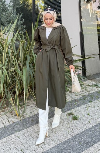 Bondit Stoffen Trenchcoat Met Riem 4551-02 Khaki 4551-02
