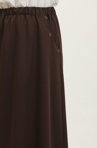 Feride Buttoned Women`s Skirt 4202-03 Brown 4202-03