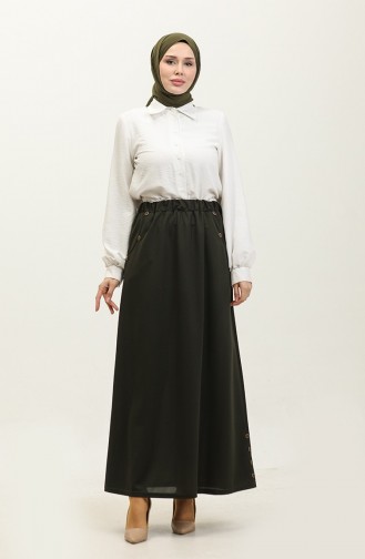 تنورة نسائية بأزرار من فريدي 4202-04 كاكي 4202-04