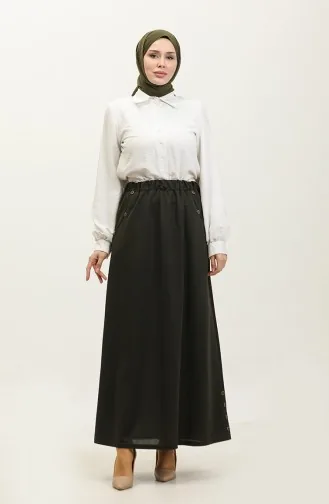 Feride Damenrock Mit Knöpfen 4202-04 Khaki 4202-04