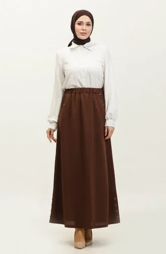 Feride Buttoned Women`s Skirt 4202-06 Tile 4202-06