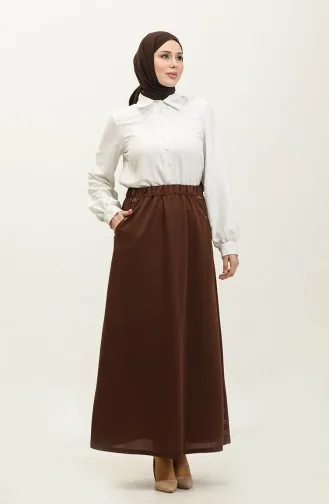 Feride Buttoned Women`s Skirt 4202-06 Tile 4202-06