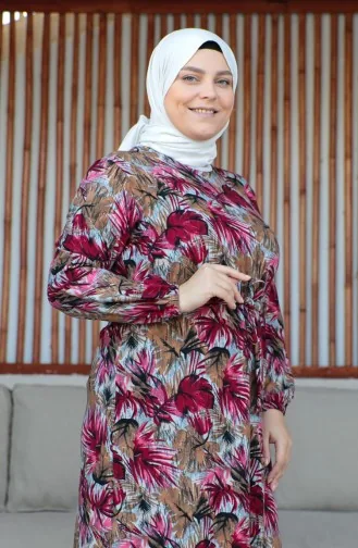 Robe Ceinturée Grande Taille 4579A-01 Rouge 4579A-01