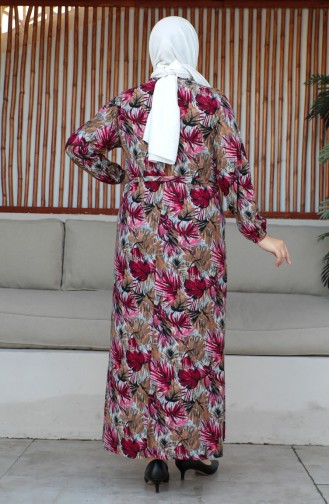 Plus Size Riemjurk 4579A-01 Rood 4579A-01