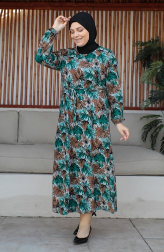 Plus Size Riemjurk 4579A-03 Groen 4579A-03