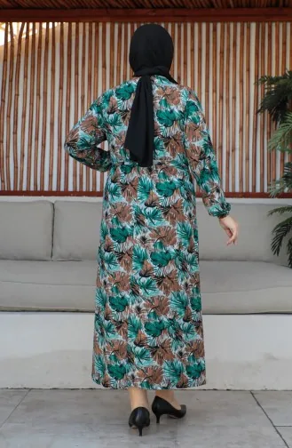 Robe Grande Taille Ceinturée 4579A-03 Verte 4579A-03