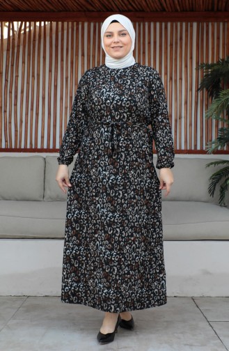 Plus Size Riemjurk 4579D-02 Bruin 4579D-02