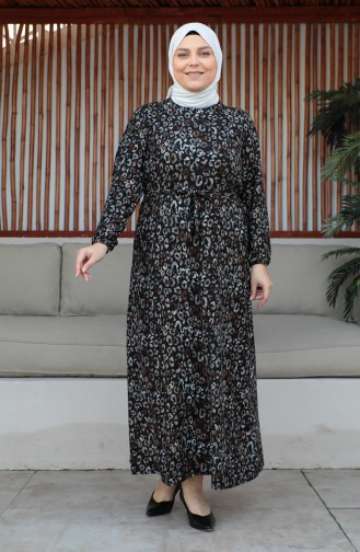 Plus Size Riemjurk 4579D-02 Bruin 4579D-02