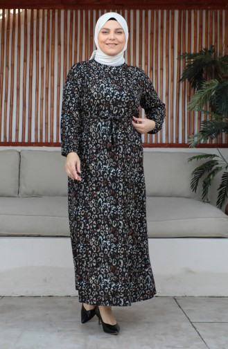 Plus Size Riemjurk 4579D-02 Bruin 4579D-02