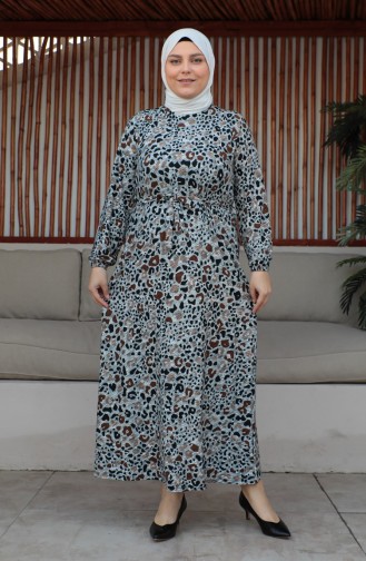 Plus Size Riemjurk 4579E-02 Bruin 4579E-02