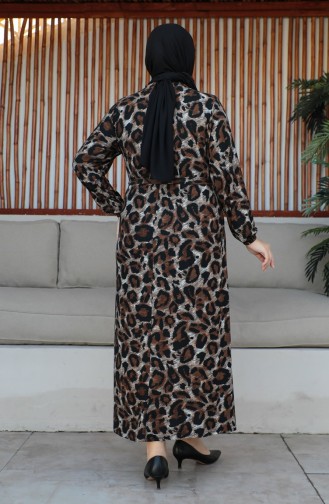 Plus Size Riemjurk 4579E-03 Bruin 4579E-03