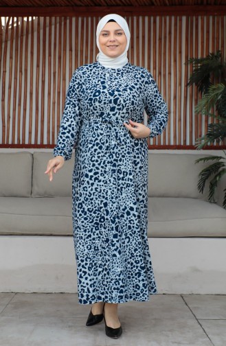 Plus Size Riemjurk 4579E-04 Marineblauw 4579E-04