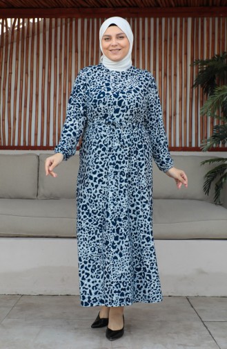 Plus Size Riemjurk 4579E-04 Marineblauw 4579E-04