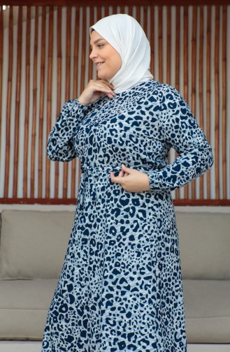 Plus Size Riemjurk 4579E-04 Marineblauw 4579E-04