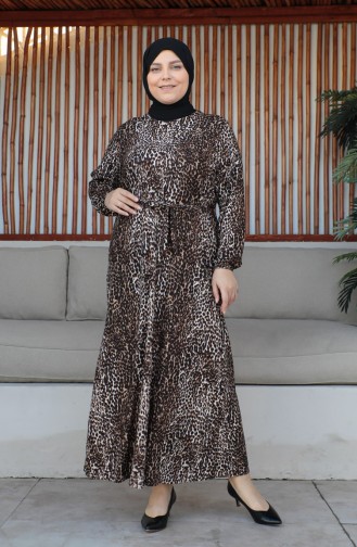 Plus Size Riemjurk 4579F-01 Bruin 4579F-01