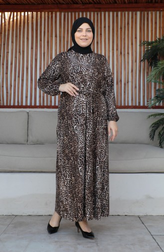 Plus Size Riemjurk 4579F-01 Bruin 4579F-01