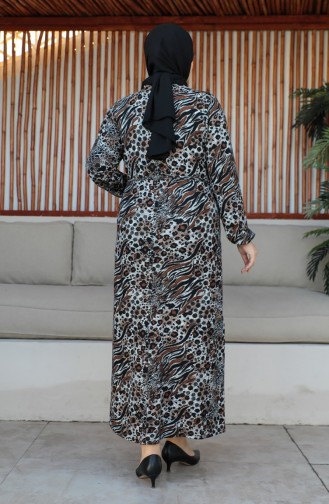 Plus Size Riemjurk 4579G-01 Bruin 4579G-01