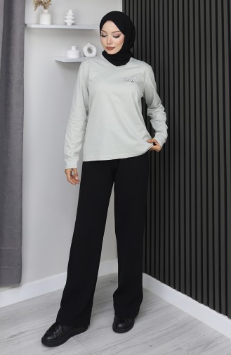 بلوزة قطنية ممشطة مطبوعة رقميًا 1071-01 حجرية 1071-01