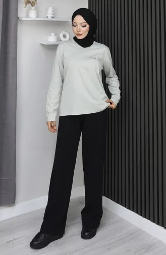 Digital Bedruckte Bluse Aus Gekämmter Baumwolle 1071-01 Stone 1071-01