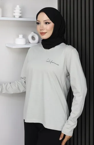 Digital Bedruckte Bluse Aus Gekämmter Baumwolle 1071-01 Stone 1071-01