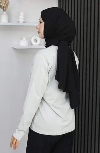 Digital Bedruckte Bluse Aus Gekämmter Baumwolle 1071-01 Stone 1071-01