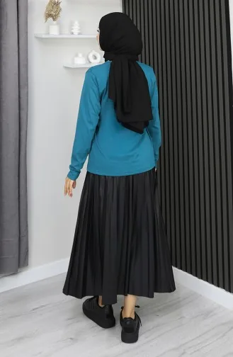 Digital Bedruckte Bluse Aus Gekämmter Baumwolle 1071-02 Petrol 1071-02