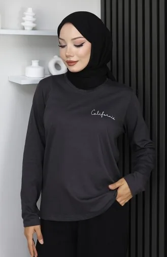 بلوزة قطنية ممشطة مطبوعة رقميًا 1071-04 دخانية 1071-04