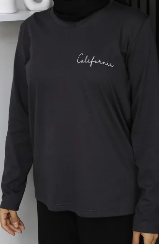 بلوزة قطنية ممشطة مطبوعة رقميًا 1071-04 دخانية 1071-04