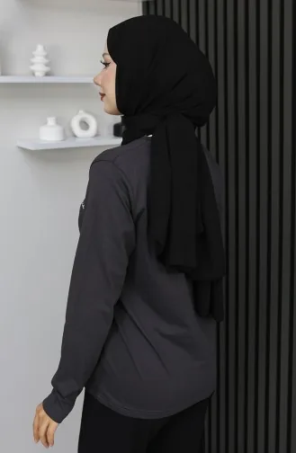 بلوزة قطنية ممشطة مطبوعة رقميًا 1071-04 دخانية 1071-04