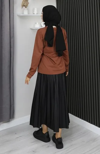 Chemisier En Coton Peigné Imprimé Numériquement 1071-05 Beige 1071-05