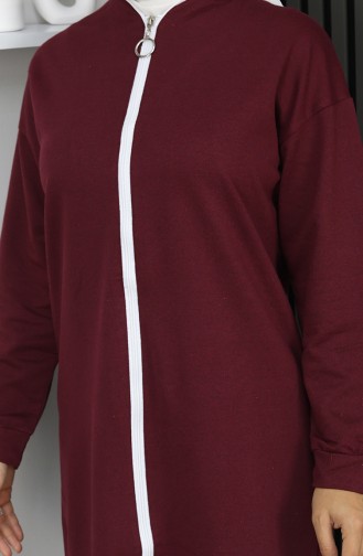 Zippered Tracksuit 3044-16 Claret Red 3044-16