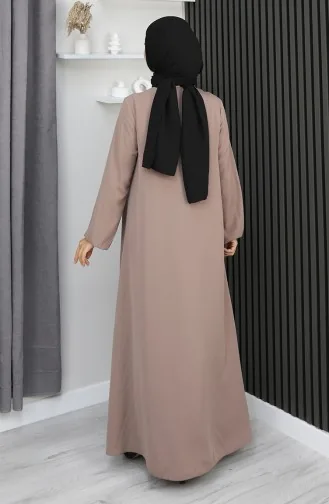 Medine İpeği Fermuarlı Mevlana Ferace 2930-03 Vizon