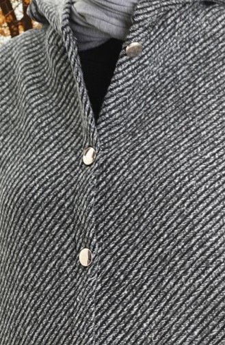 Kapüşonlu Düğmeli Kaşe Kap 0201-03 Vizon 0201-03