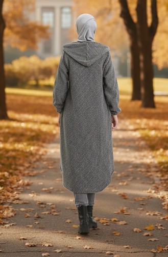 Kapüşonlu Düğmeli Kaşe Kap 0201-03 Vizon 0201-03