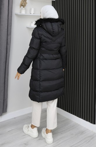 Kapuzen-Steppjacke Mit Reißverschluss 0209-01 Schwarz 0209-01