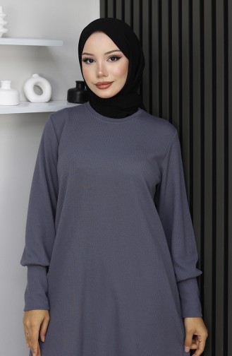 بدلة تونيك وبنطلون من قماش الكريب مكونة من قطعتين 20024A-01 رمادي 20024A-01