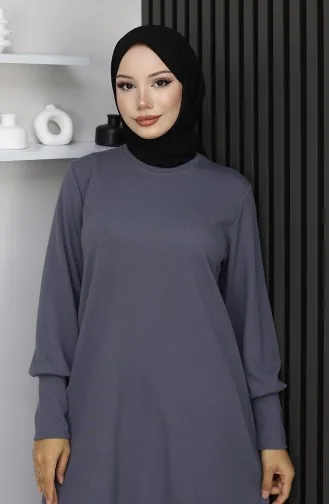 Crepe Fabric Tunic Trousers Two Piece Suit 20024A-01 Gray 20024A-01