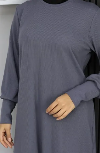 Crepe Fabric Tunic Trousers Two Piece Suit 20024A-01 Gray 20024A-01