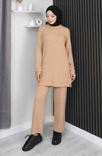 Camisole-Stoff-Tunika-Hosen-Doppelanzug 20025-01 Milchkaffee 20025-01