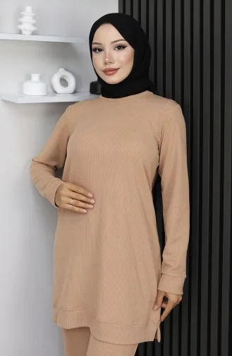 Camisole Stof Tuniek Broek Dubbelpak 20025-01 Melk Koffie 20025-01