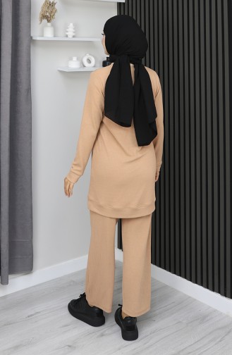 Camisole-Stoff-Tunika-Hosen-Doppelanzug 20025-01 Milchkaffee 20025-01