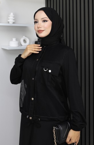 Costume En Coton Peigné Noir à Boutons-pression Référence 25003-02 25003-02