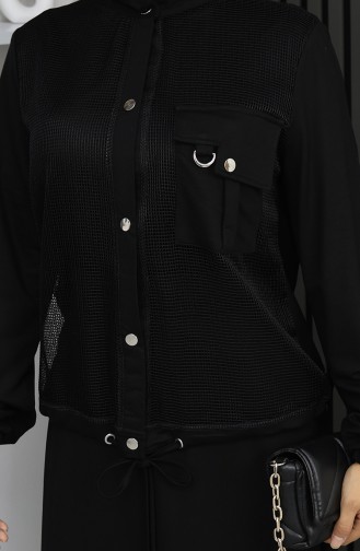 Costume En Coton Peigné Noir à Boutons-pression Référence 25003-02 25003-02